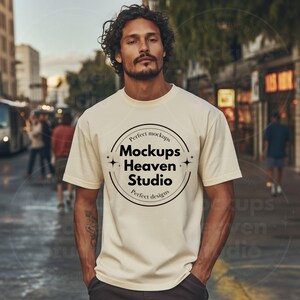 Mockup T-shirt Comfort Colors Ivoor | Urban Streetwear-T-shirt (digitale download JPG)
