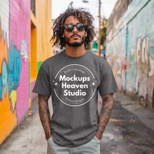 Mockup T-shirt met comfortkleuren grijs | Urban T-shirt (digitale download JPG)
