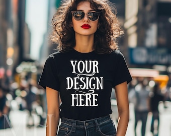 Gildan 5000 Black T-Shirt Mockup | Boho Style (Digital Download)