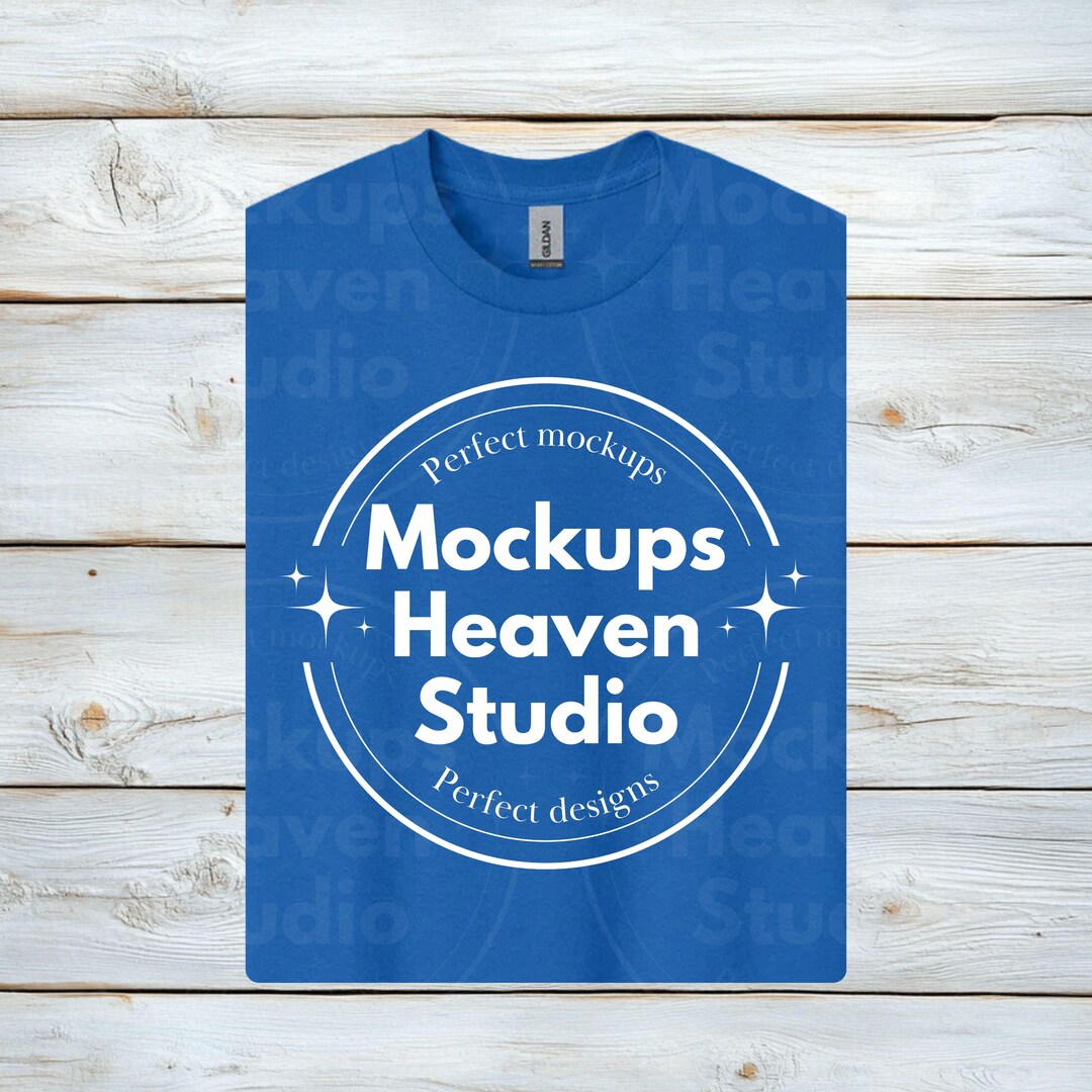 Royal Blue Gildan 5000 T-shirt Mockup | Unisex Flat Lay (digital ...