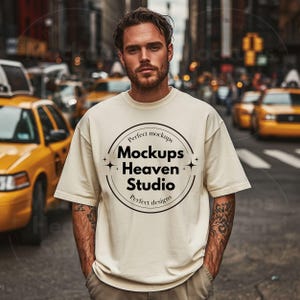 Mockup T-shirt Comfort Colors Ivoor | Urban Streetwear (digitale download JPG)