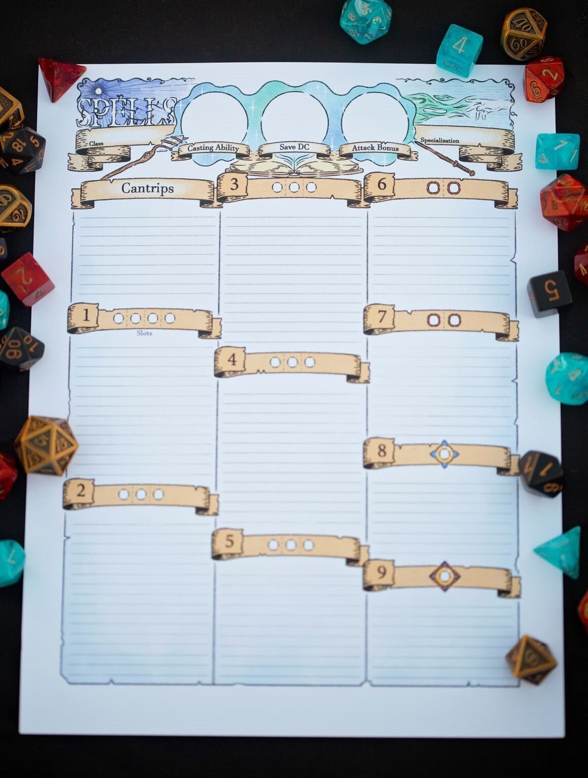 Illustrated DND Spell Sheet Download - Etsy