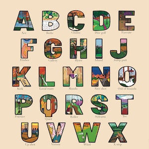 Children’s disc golf Alphabet print