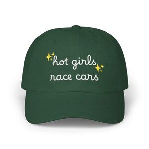 Hot Girls Race Cars Embroidered Dad Cap | Racing Patch Baseball Hat