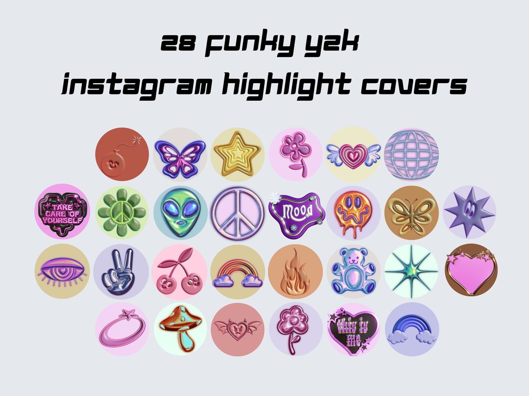 28 Funky Y2k Instagram Highlight Covers PNG Instagram Story - Etsy