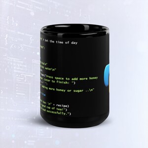 Python Tea Preparation Code Dark Mode Mug, Funny Programmer Mug image 6