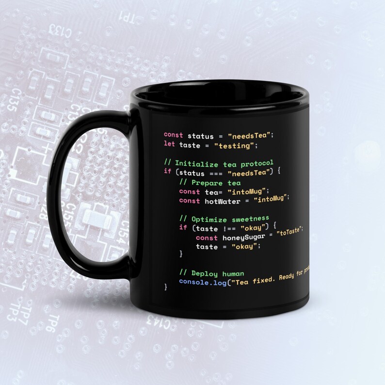 Java-Script-Code für die Teezubereitung im Dunkelmodus Bild 1
