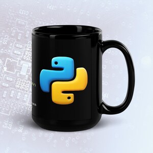 Taza con código de preparación de café en Python, modo oscuro, divertida taza para programadores imagen 5