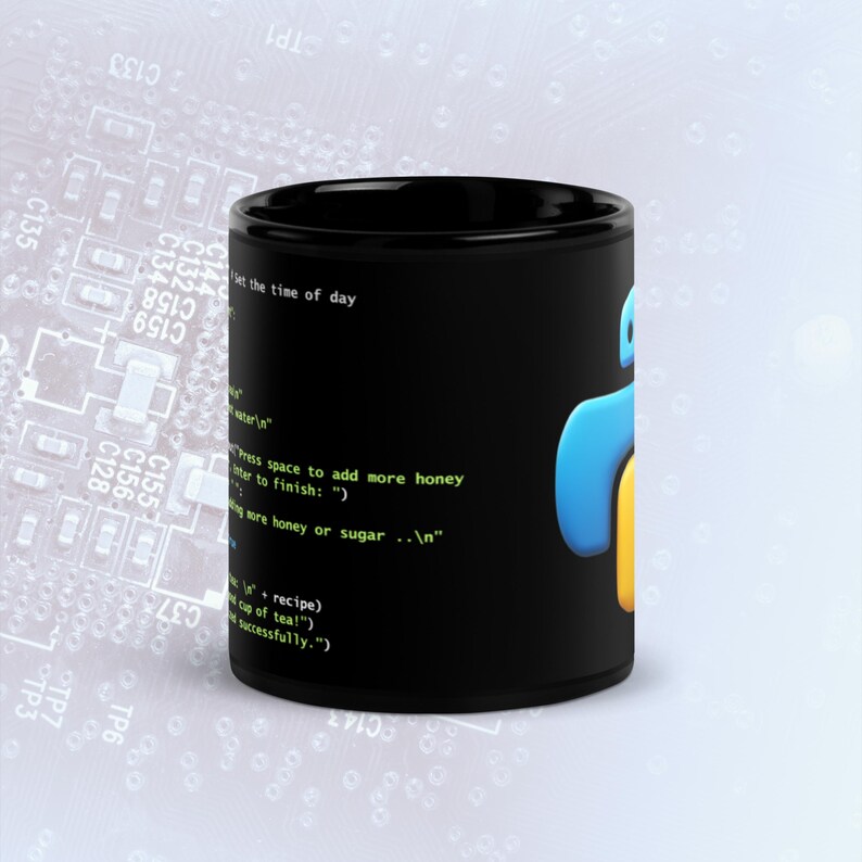 Python Tea Preparation Code Dark Mode Mug, Funny Programmer Mug afbeelding 3