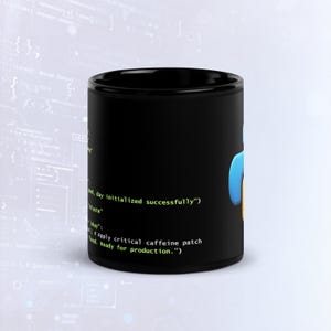 Python kaffe förberedelsekod mörkt läge mugg, rolig programmerare mugg bild 3