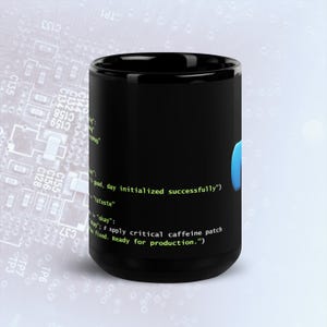 Taza con código de preparación de café en Python, modo oscuro, divertida taza para programadores imagen 6