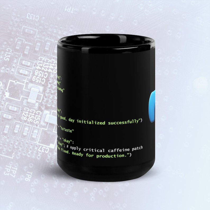 Taza con código de preparación de café en Python, modo oscuro, divertida taza para programadores imagen 6