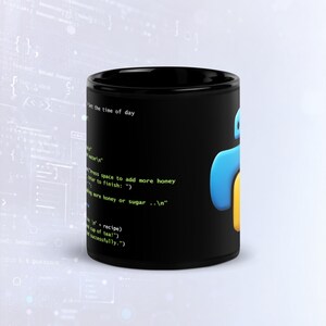 Python Tea Preparation Code Dark Mode Mug, Funny Programmer Mug image 3