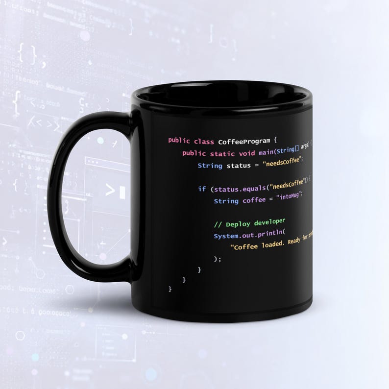 Java Programmer Coffee Mug, Funny Developer Gift, Software Engineer Coding Mug, Coffee Lover Coder Cup, Java Developer Gift image 1