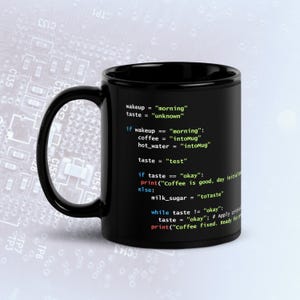 Python Developer Mug, Funny Coder Gift, Coding Coffee Cup, Software Engineer Mug