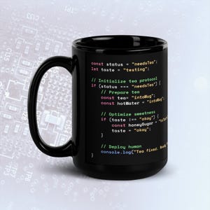 Java-Script-Code für die Teezubereitung im Dunkelmodus Bild 4