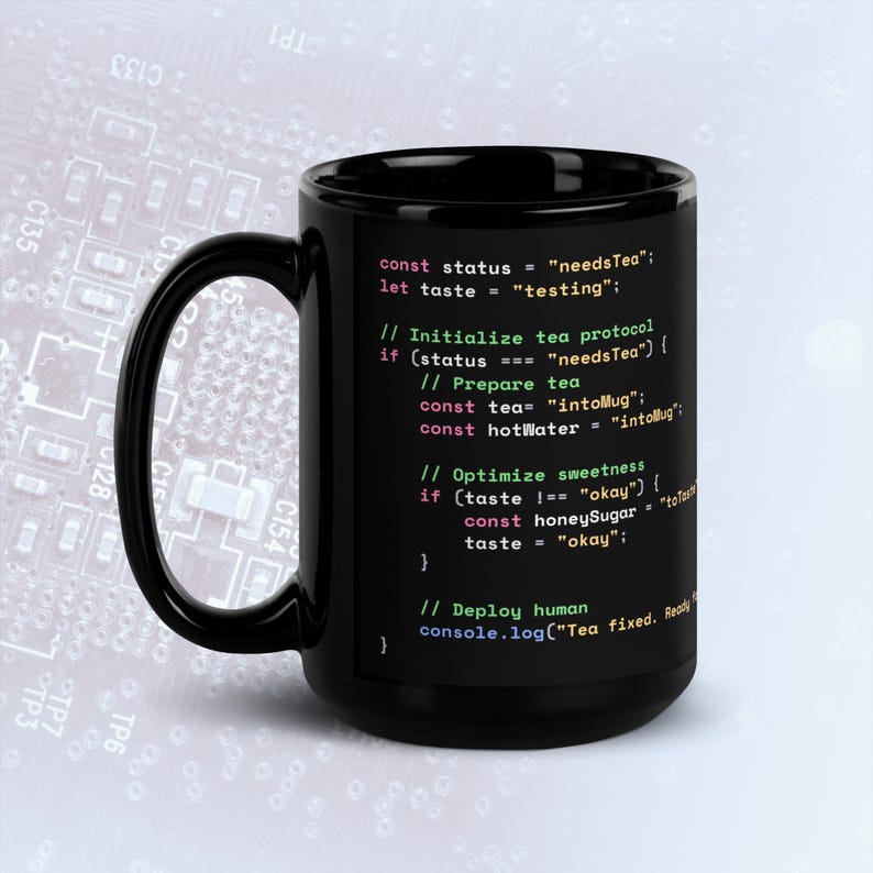 Java-Script-Code für die Teezubereitung im Dunkelmodus Bild 4