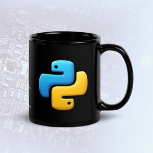 Taza con código de preparación de café en Python, modo oscuro, divertida taza para programadores imagen 2