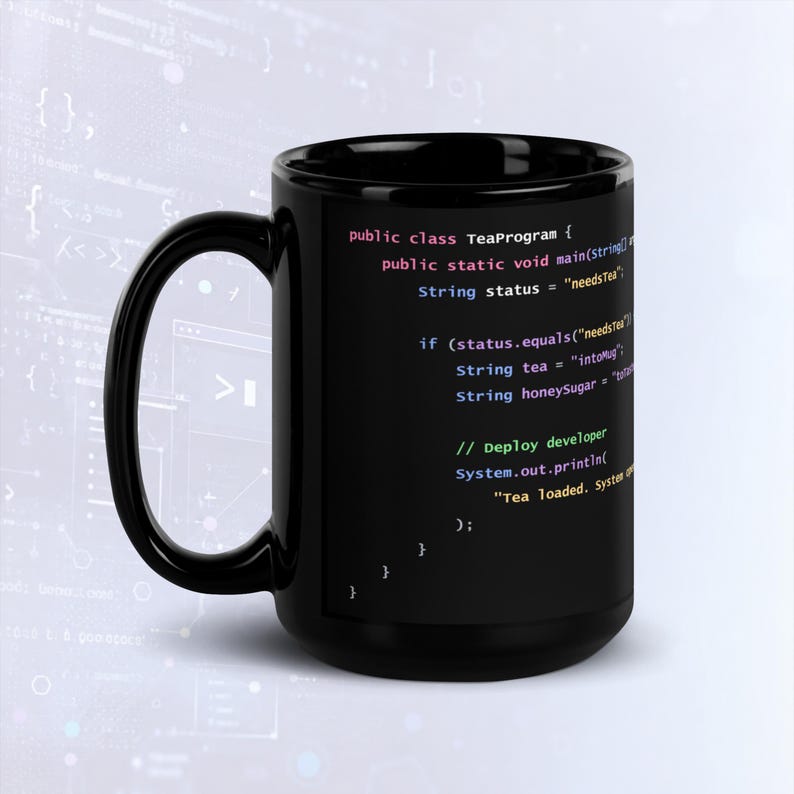 Java Programmer Tea Mug, Funny Developer Gift, Software Engineer Coding Mug, Tea Lover Coder Cup, Java Developer Gift image 4