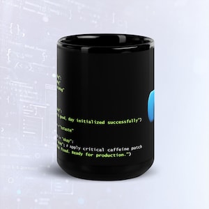 Python kaffe förberedelsekod mörkt läge mugg, rolig programmerare mugg bild 6