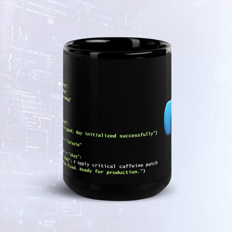 Python kaffe förberedelsekod mörkt läge mugg, rolig programmerare mugg bild 6