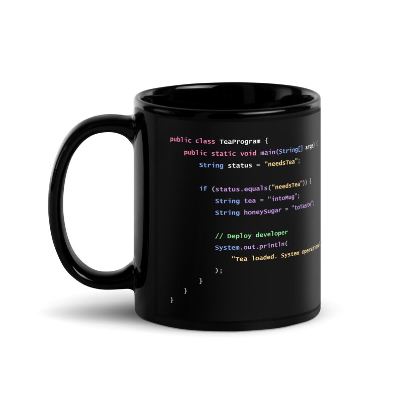 Java Programmer Tea Mug, Funny Developer Gift, Software Engineer Coding Mug, Tea Lover Coder Cup, Java Developer Gift