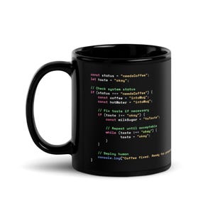 Python Coffee Preparation Code Dark Mode Mug