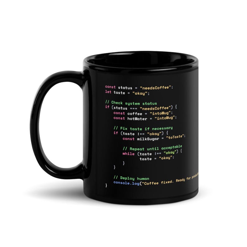 Python Coffee Preparation Code Dark Mode Mug