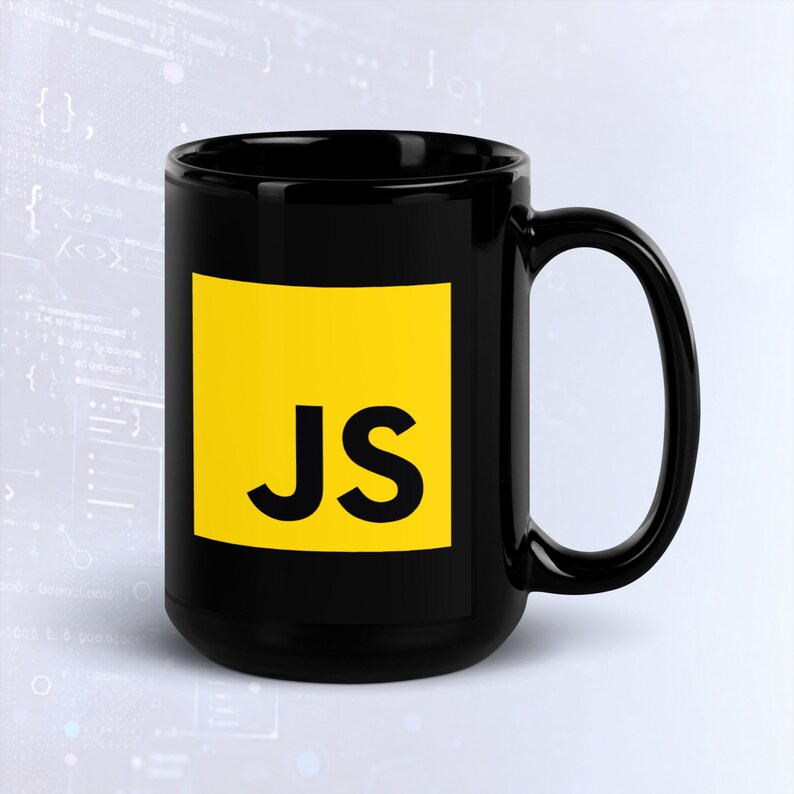 Kubek z kodem Java Script do przygotowywania kawy w trybie ciemnym, zabawny kubek programisty zdjęcie 5