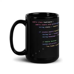 Java Programmer Tea Mug, Funny Developer Gift, Software Engineer Coding Mug, Tea Lover Coder Cup, Java Developer Gift