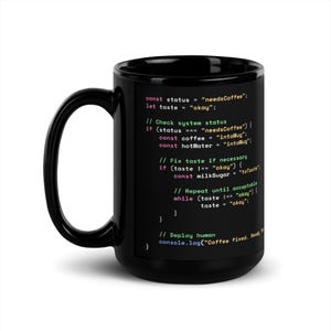 Python Coffee Preparation Code Dark Mode Mug