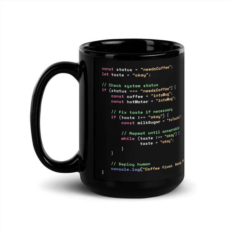Python Coffee Preparation Code Dark Mode Mug