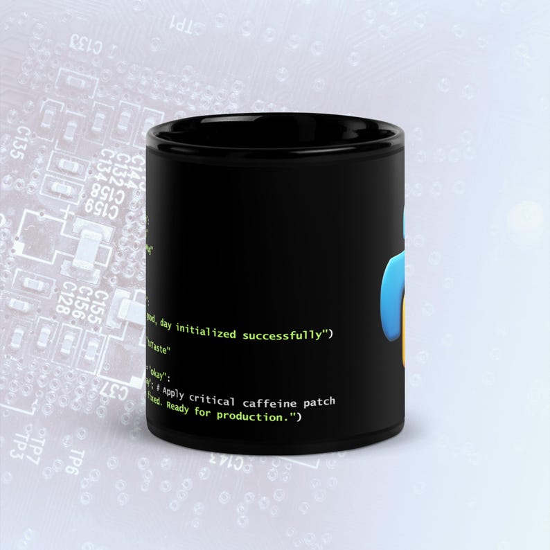 Taza con código de preparación de café en Python, modo oscuro, divertida taza para programadores imagen 3