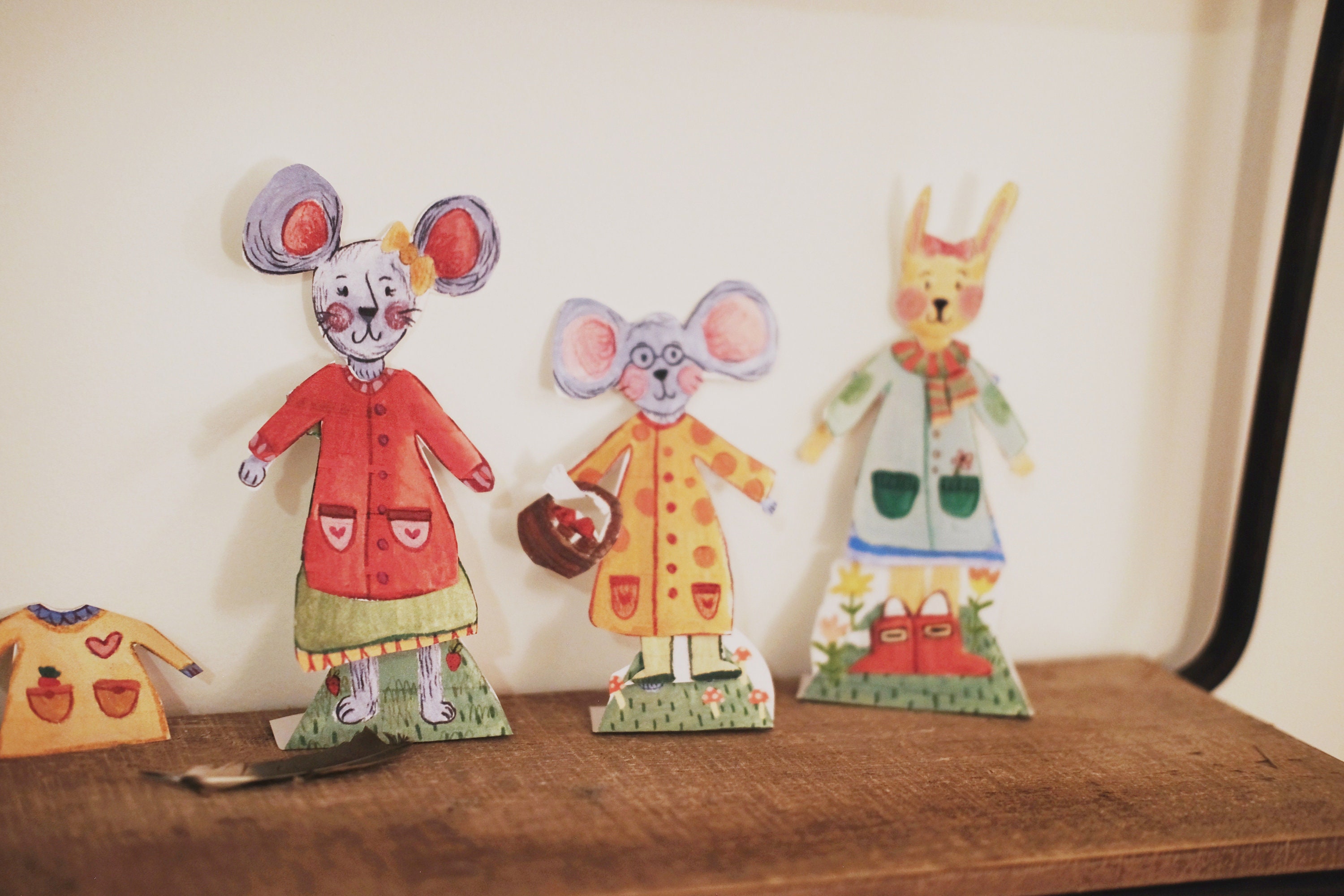 Printable Paper Dolls - Hand-painted - Ginny the Mouse - Etsy
