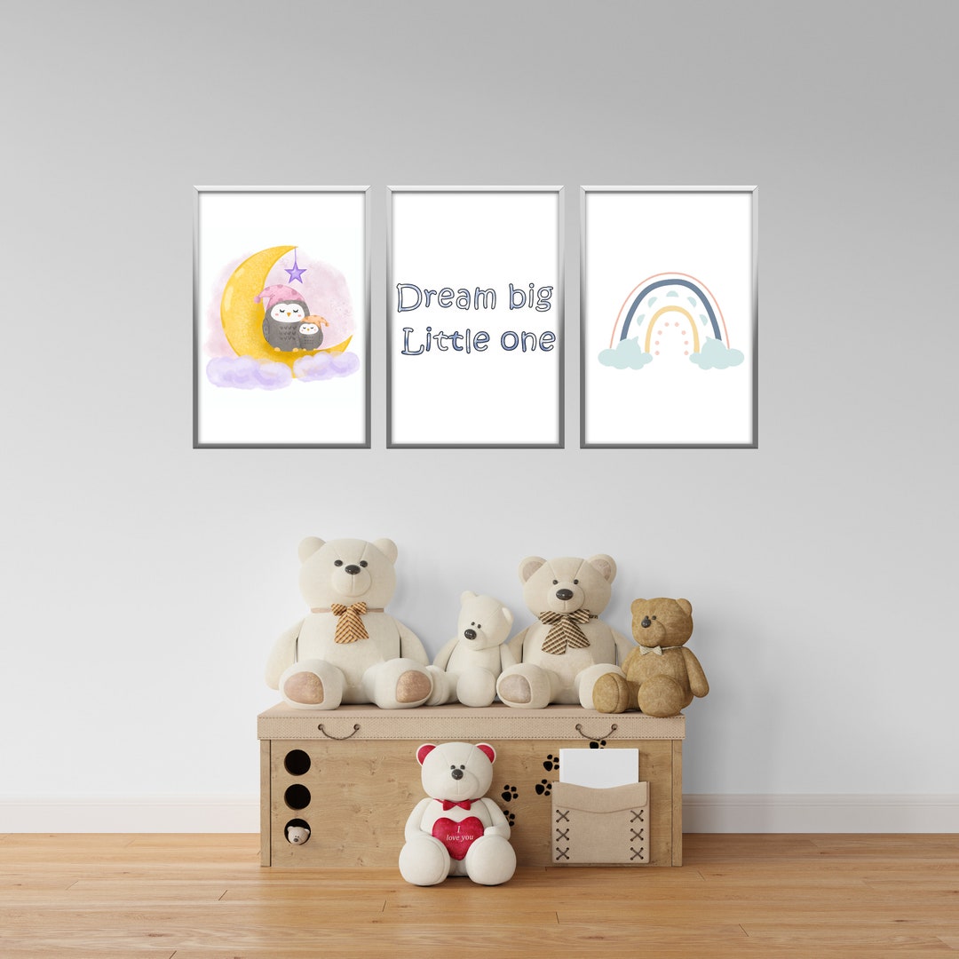 Set of 3 Nursery Prints Dream Big Little One Neutral Decor - Etsy