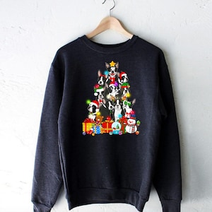 Funny Boston Terrier Christmas Tree Lights Puppy Dog Lover Long Sleeve Gift for Dog Lovers - Funny Dog - Boston Terrier Lovers- Mother's Day