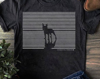 T-shirt Boston Terrier : cadeau pour amoureux des chiens, t-shirt graphique amusant
