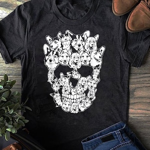 Funny Halloween Costume Skull Corgi Dog Lover T-Shirt - Gift for Dog Lovers - Funny Dog - Corgi Lovers - Mother's Day