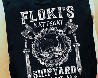 Floki&#39;s Shipyard Viking T-Shirt: Kattegat Sword Gift