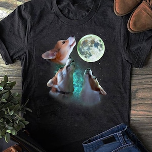 Funny Three Corgi Moon Wolf Parody Gift T-Shirt Lovers Funny Three Corgi Moon Wolf Parody Gift T-Shirt Lovers