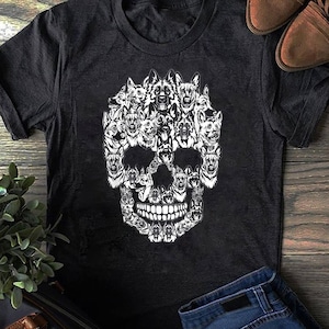 German Shepherd Dog Graphic Halloween Skull Costumes T-Shirt - Gift for Dog Lovers - Funny Dog - German Shepherd Lovers - Mother's Day