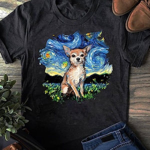 Tan Chihuahua Starry Night Impressionist Dog - Gift for Dog Lovers - Funny Dog - Chihuahua Lovers - Mother&#39;s Day