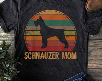 Retro Schnauzer Mama T-Shirt: Lustiges Hundeliebhaber Geschenk