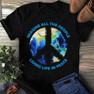 Imagine Peace T-Shirt: Vintage Hippie Soul 60s Style