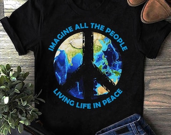Imagine Peace T-Shirt: Vintage Hippie Soul 60s Style