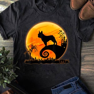 French Bulldog Halloween T-Shirt: Dog & Moon Costume Gift