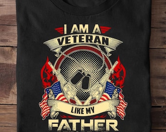 Camiseta "Veterano como mi padre": regalo militar patriótico