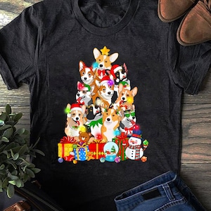 Funny Corgi Christmas Tree Lights Puppy Corgi Dog Lover T-Shirt - Gift for Dog Lovers - Funny Dog - Corgi Lovers - Mother's Day