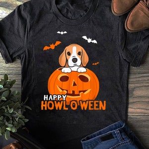 Halloween Beagle Hunde T-Shirt: Kürbis Kostüm, Lustiges Hunde T-Shirt