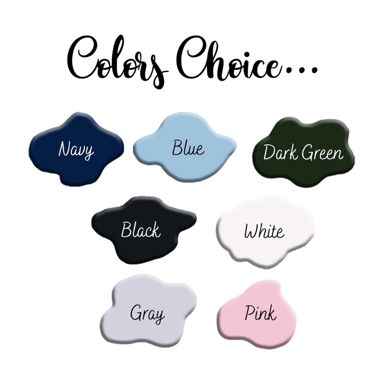 Op de afbeelding: Kleurenkaart met verfstalen in marineblauw, blauw, donkergroen, zwart, wit, grijs en roze. De tekst "Colors Choice..." staat bovenaan de afbeelding.